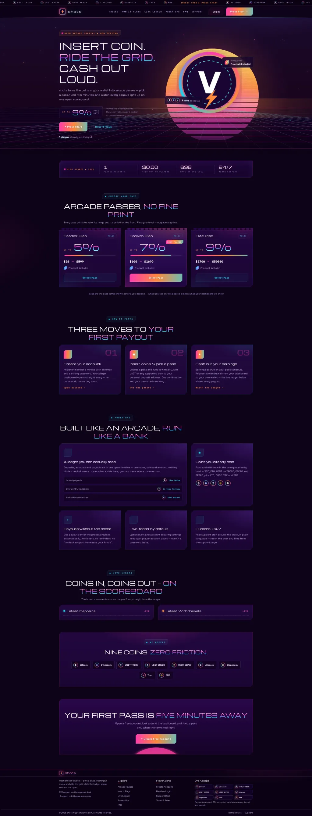 VOLTAIQ — HYIP Template Pack — GoldCoders HYIP template preview (H-TPL1)